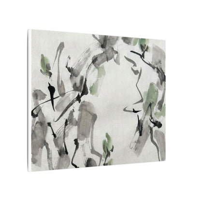 Zen Ink Brushstroke in Overcast | Sumi E Canvas Art