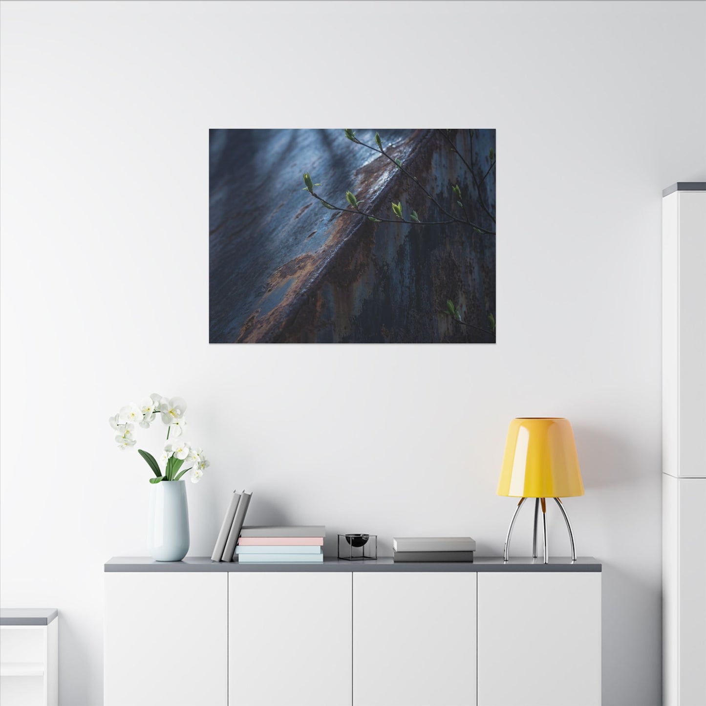 Rust Patina Canvas Art | Spring Dark Japandi Shadow Zen Art