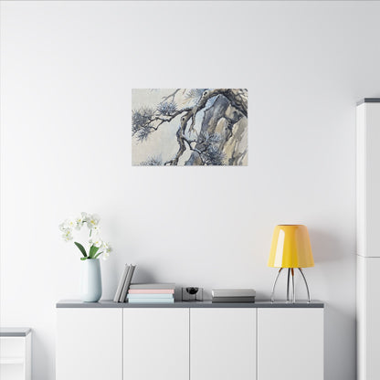 Moonlight Pine Tree Canvas Art - Japandi Seijaku
