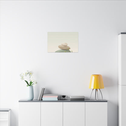 Dawn River Stones Canvas Art - Japandi Fukinsei