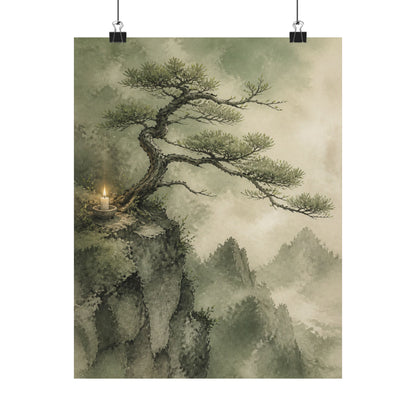 Spring Pine Tree Watercolor Wall Art Print | Cozy Decor