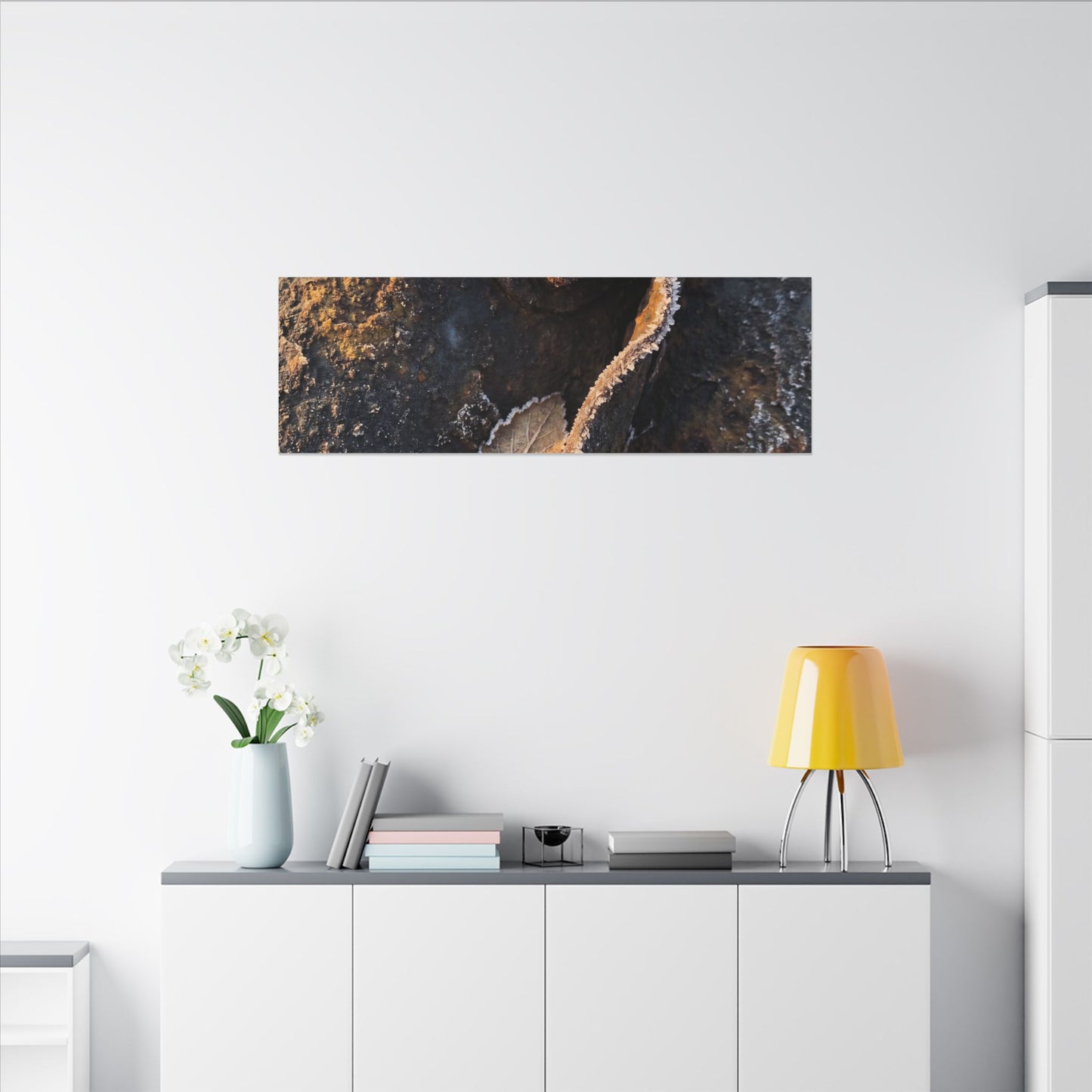 Moody Rust Patina Canvas Art - Moody Minimal Dark Japandi