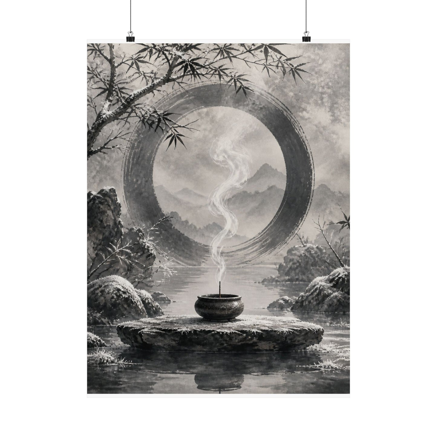 Dappled Incense Smoke Wall Art Print - Zen Seijaku