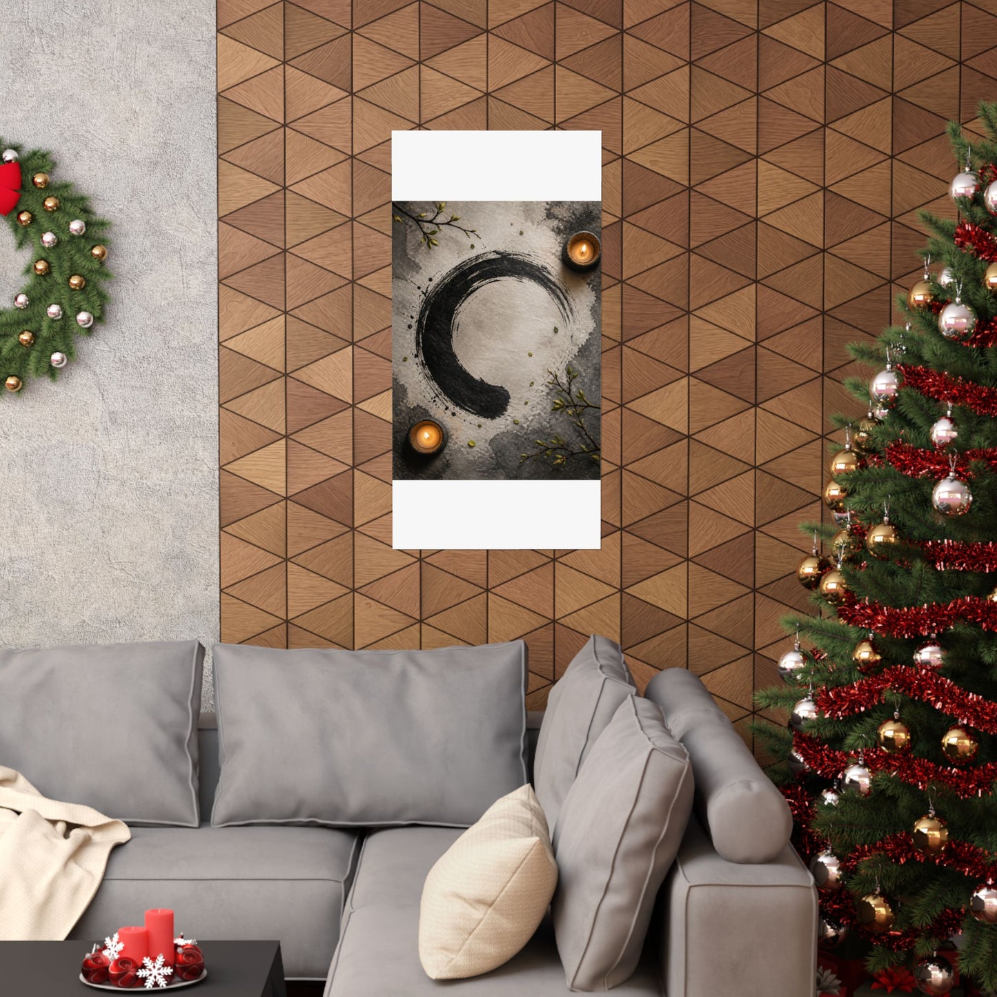 Peaceful Ink Brushstroke Wall Art Print - Enso Zen