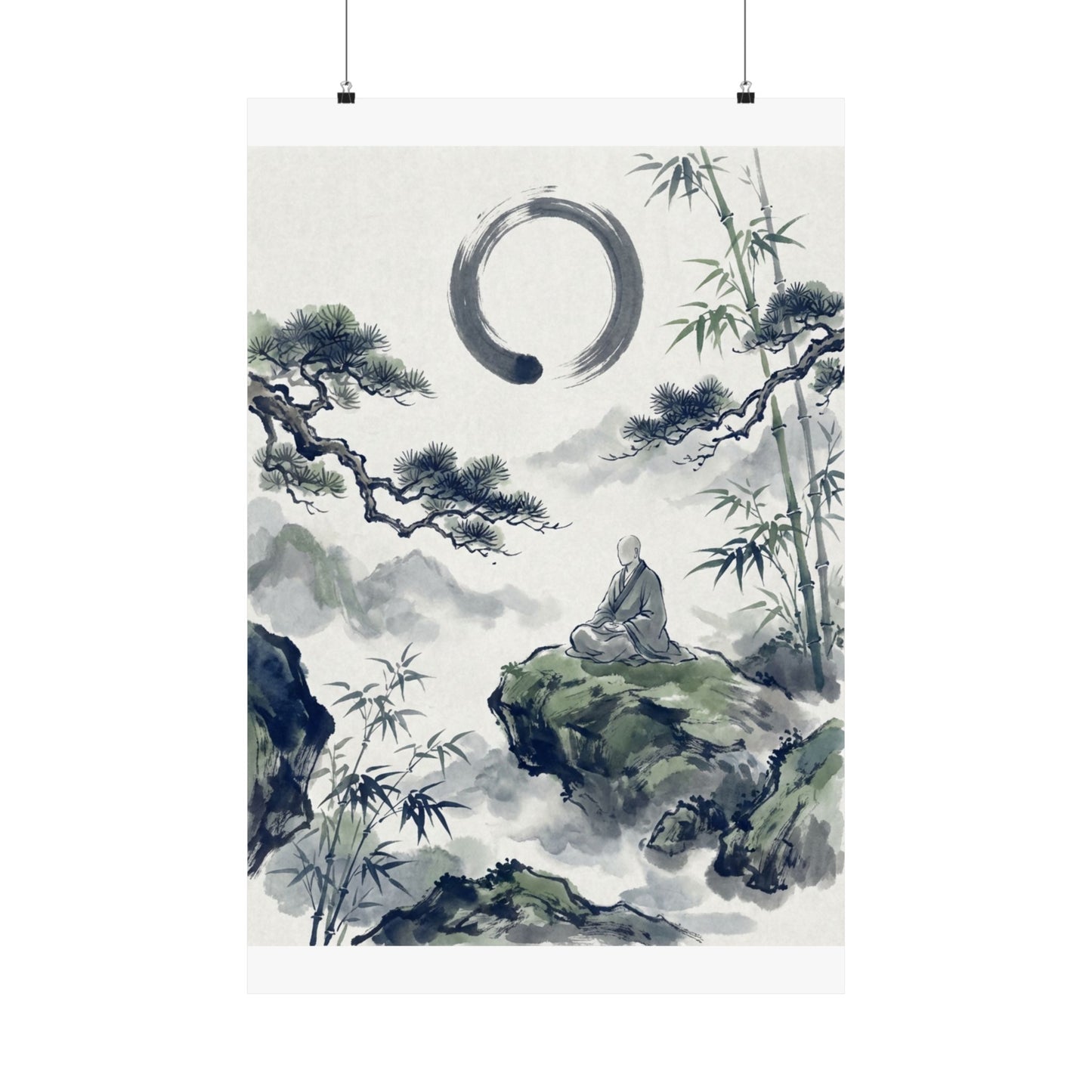 Zen Sumi-e Wall Art Print Art Print