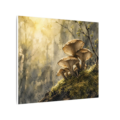 Wild Mushrooms Canvas Art | Spring Japandi Watercolor Art