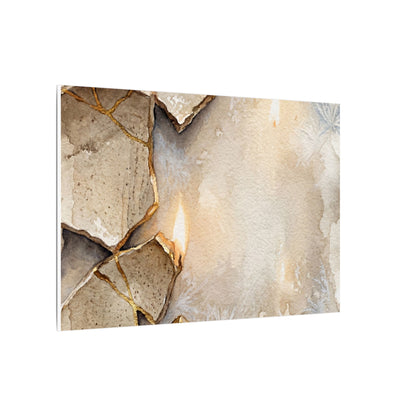 Broken Pottery Winter Canvas Art | Japandi Warm Design