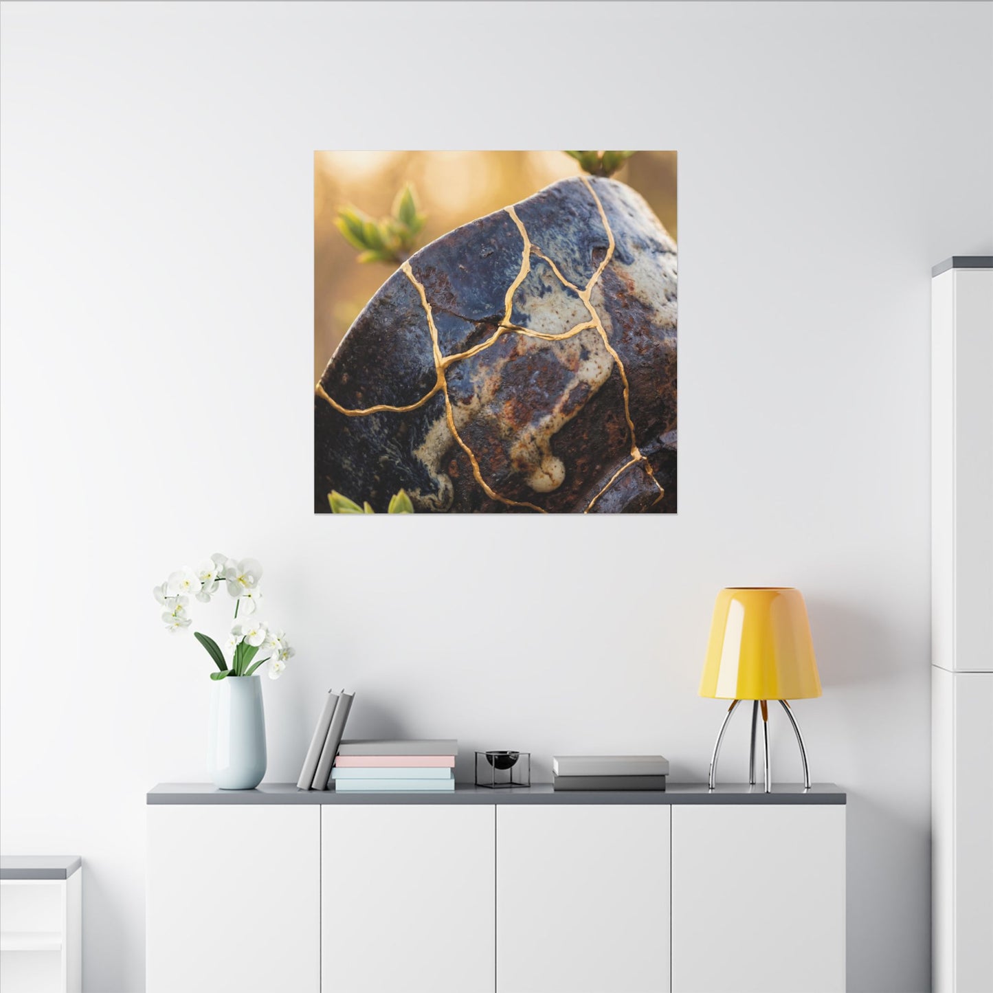 Fukinsei Rust Patina Canvas Art - Kintsugi Gold Repair
