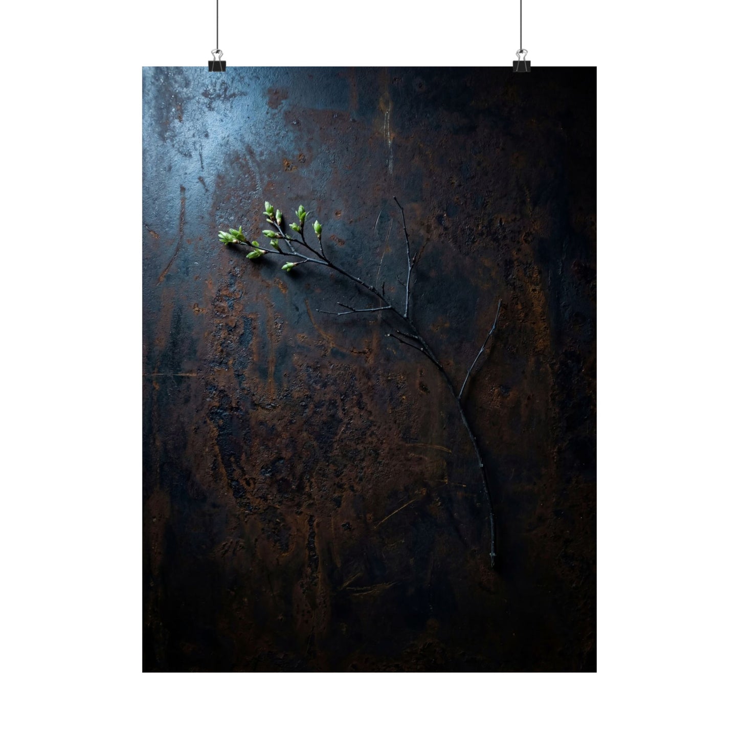 Rust Patina Spring Wall Art Print | Dark Japandi Sophisticated Design Art Print