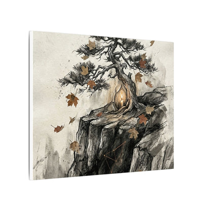Pine Tree Autumn Canvas Art | Japandi Earthy Design