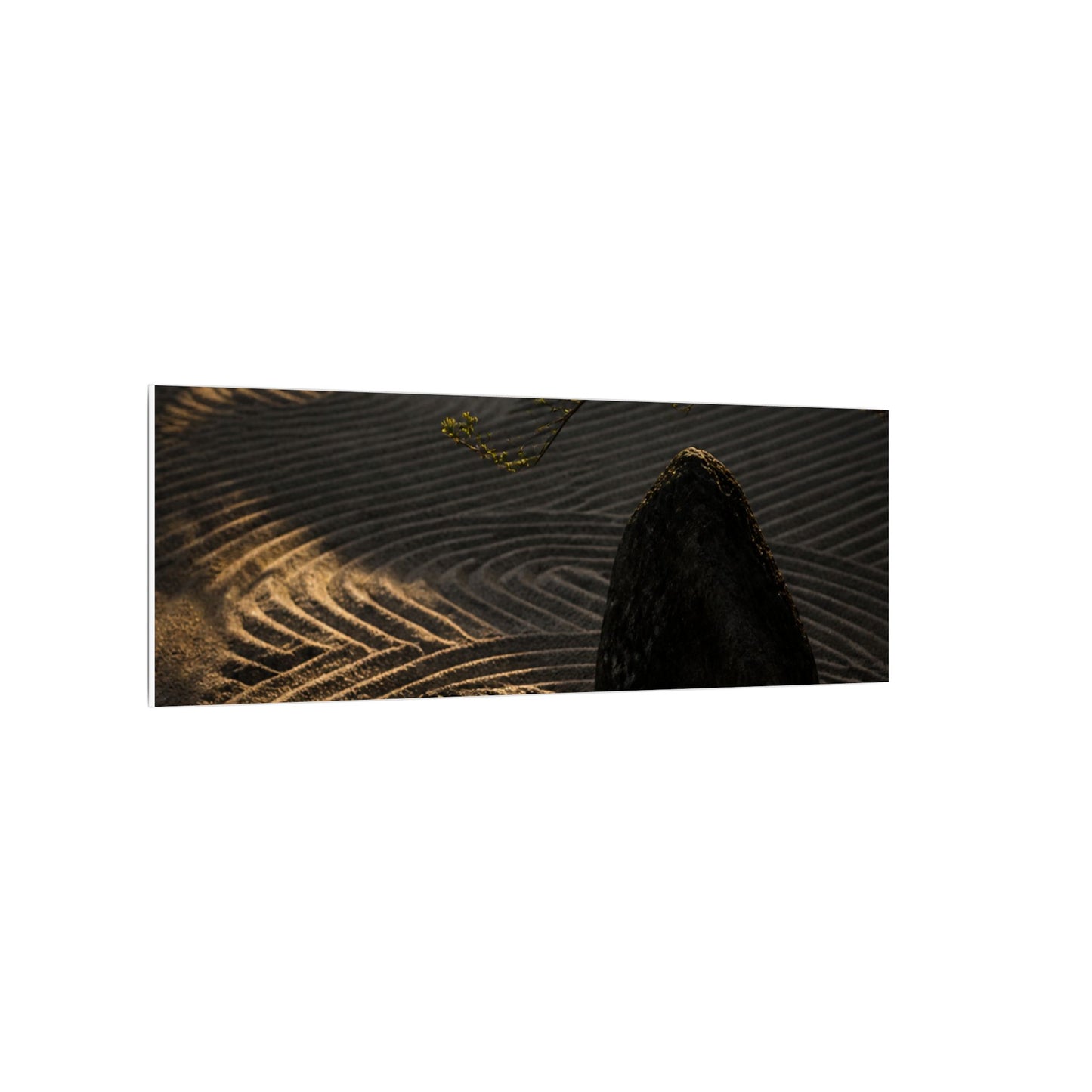 Ma Rock Garden Canvas Art - Dark Japandi Shadow Zen