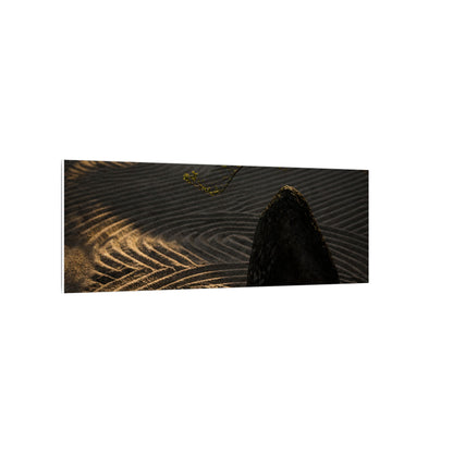Ma Rock Garden Canvas Art - Dark Japandi Shadow Zen