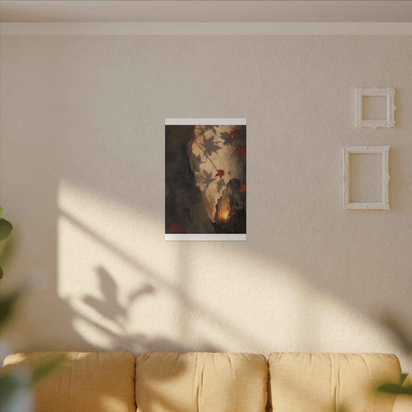 Shadow Play Texture Canvas Art | Neutral Japandi Art