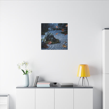 Autumn Incense Smoke Karesansui Canvas Art | Calm Decor