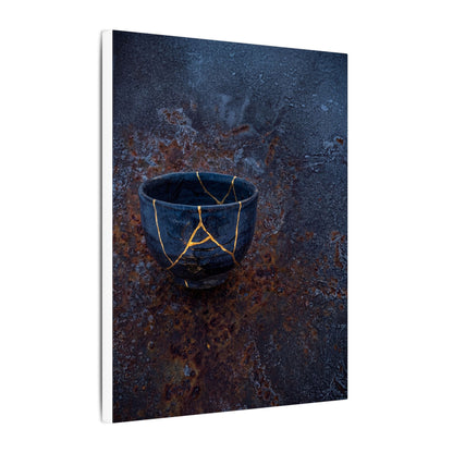Rust Patina Winter Canvas Art | Kintsugi Healing Design
