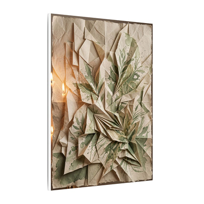 Japandi Paper Fold in Candlelight | Texture Canvas Art