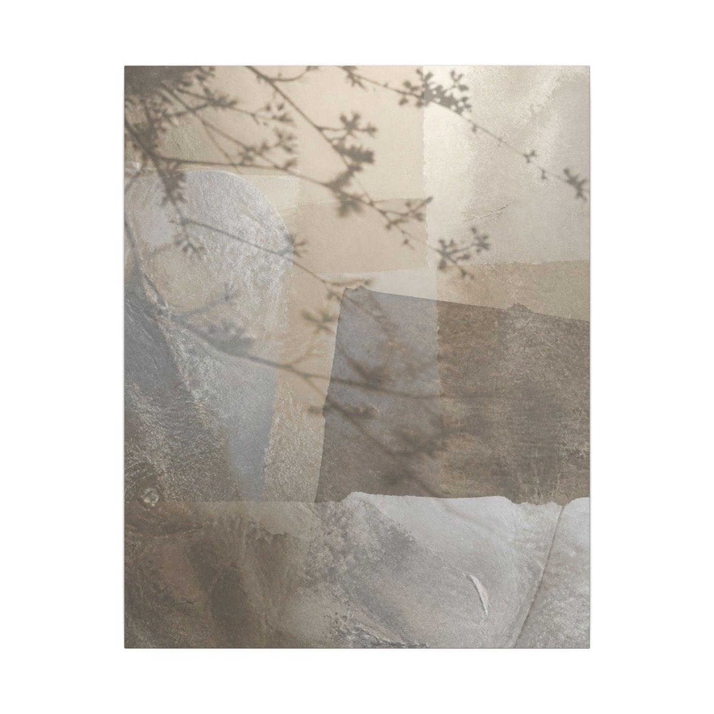Neutral Shadow Play Canvas Art - Texture Japandi
