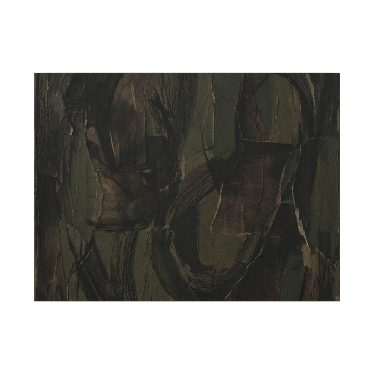 Mixed Media Dark Japandi Textured Canvas Art | Mixed Media Dark Texture Art Print