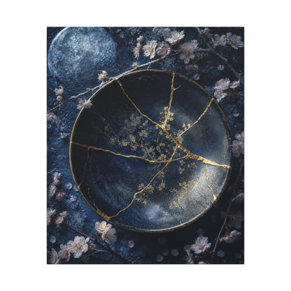 Cherry Blossom Winter Canvas Art | Kintsugi Philosophical Design