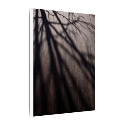 Dark Japandi Shadow Play in Dawn | Moody Minimal Canvas Art
