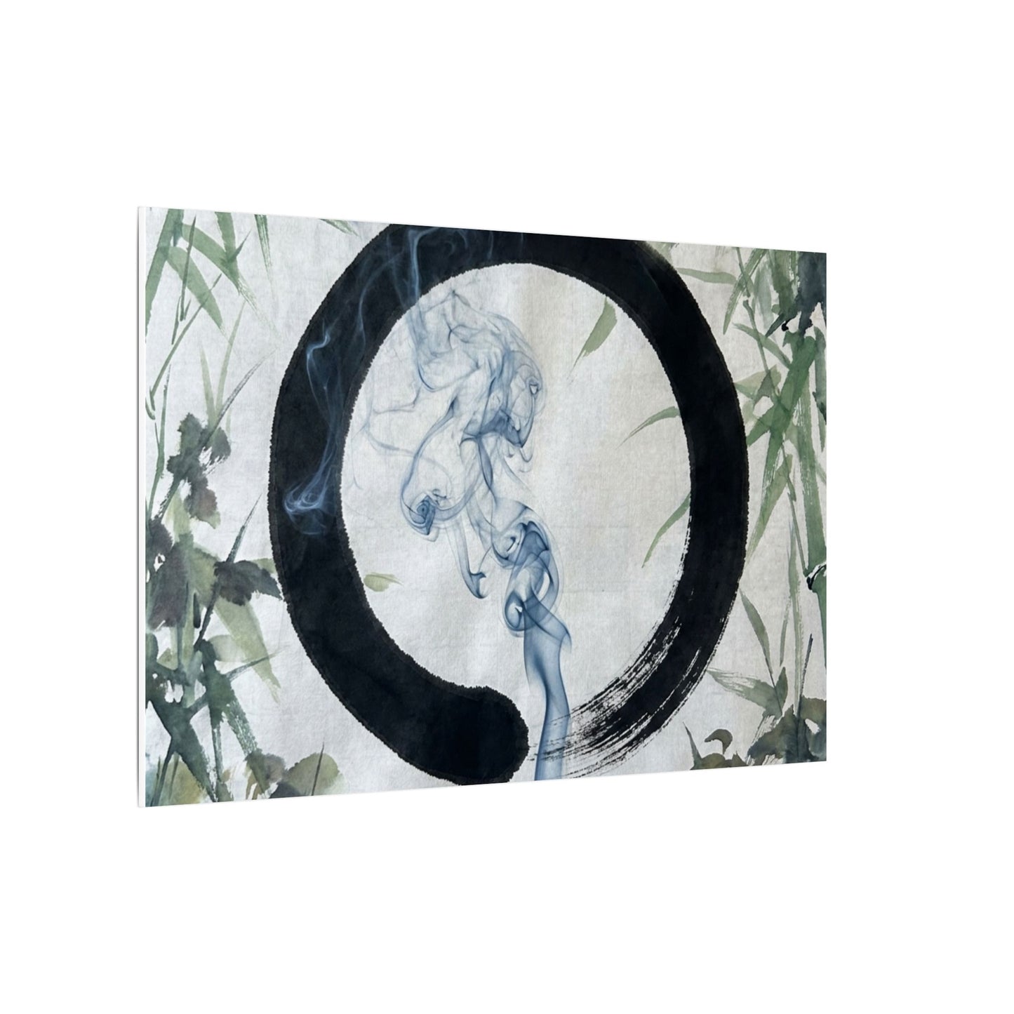 Zen Incense Smoke in Moonlight | Enso Canvas Art
