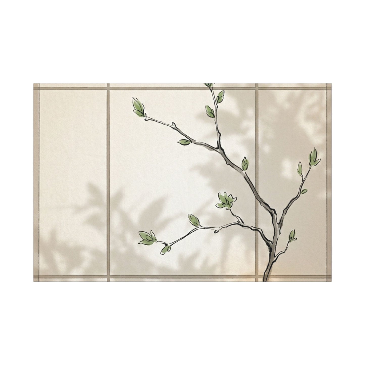 Shoji Screen Spring Canvas Art | Japandi Cozy Design Art Print