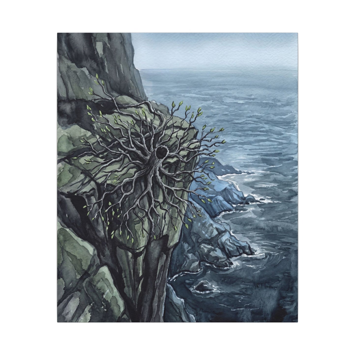 Pine Tree Spring Canvas Art | Japandi Neutral Design