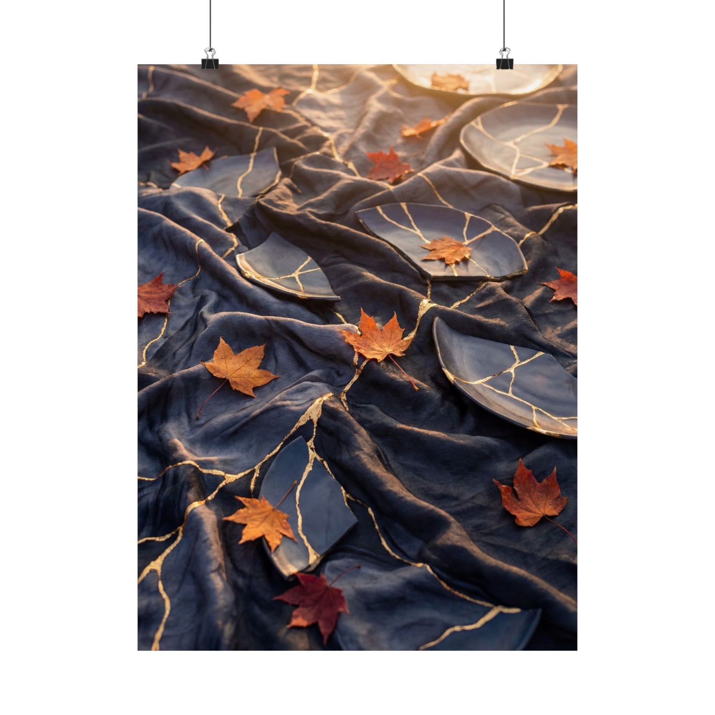 Silk Drape Gold Repair Wall Art Print | Artful Kintsugi Art Art Print