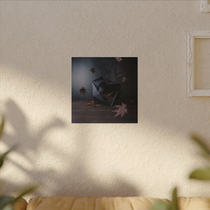 Dark Japandi Paper Fold in Dawn | Shadow Zen Canvas Art