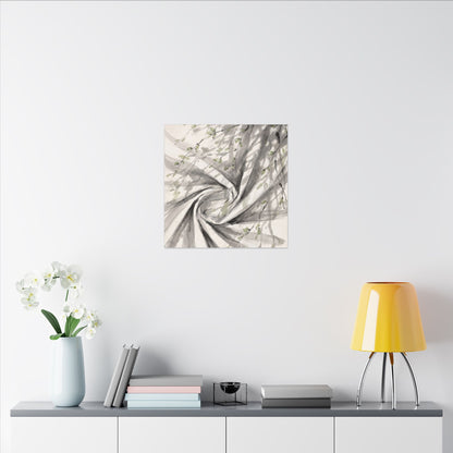 Silk Drape Spring Canvas Art | Zen Contemplative Design