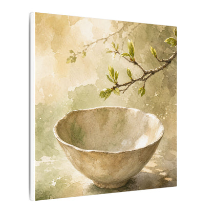 Warm Ceramic Bowl Canvas Art - Watercolor Japandi