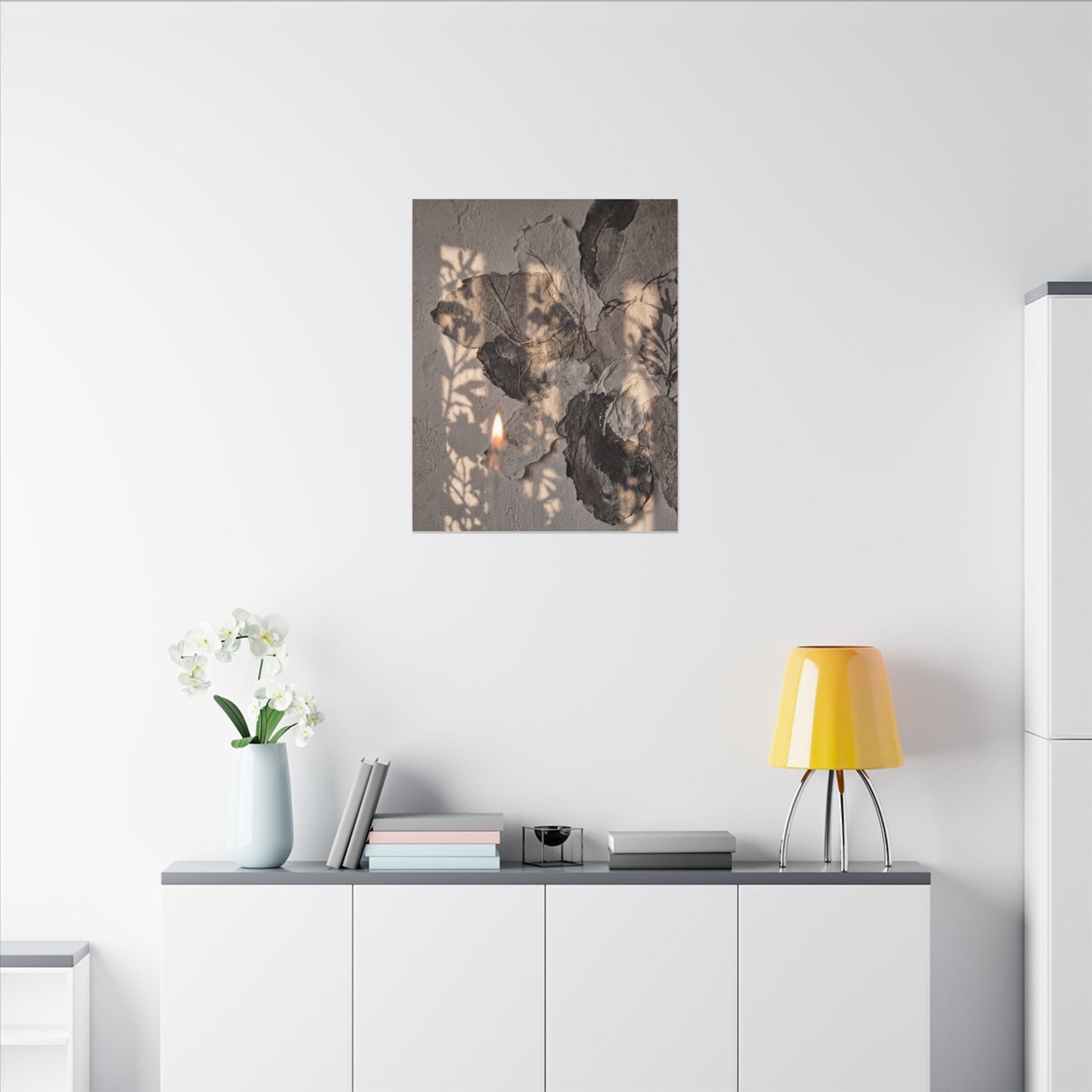 Shadow Play Summer Canvas Art | Japandi Elegant Design