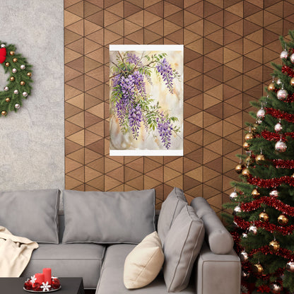 Spring Wisteria Watercolor Wall Art Print | Cozy Decor
