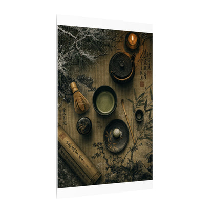 Tea Ceremony Canvas Art | Winter Zen Ukiyo E Inspired Art