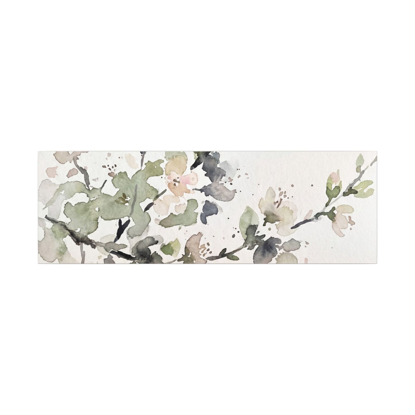 Cherry Blossom Watercolor Canvas Art | Elegant Japandi Art