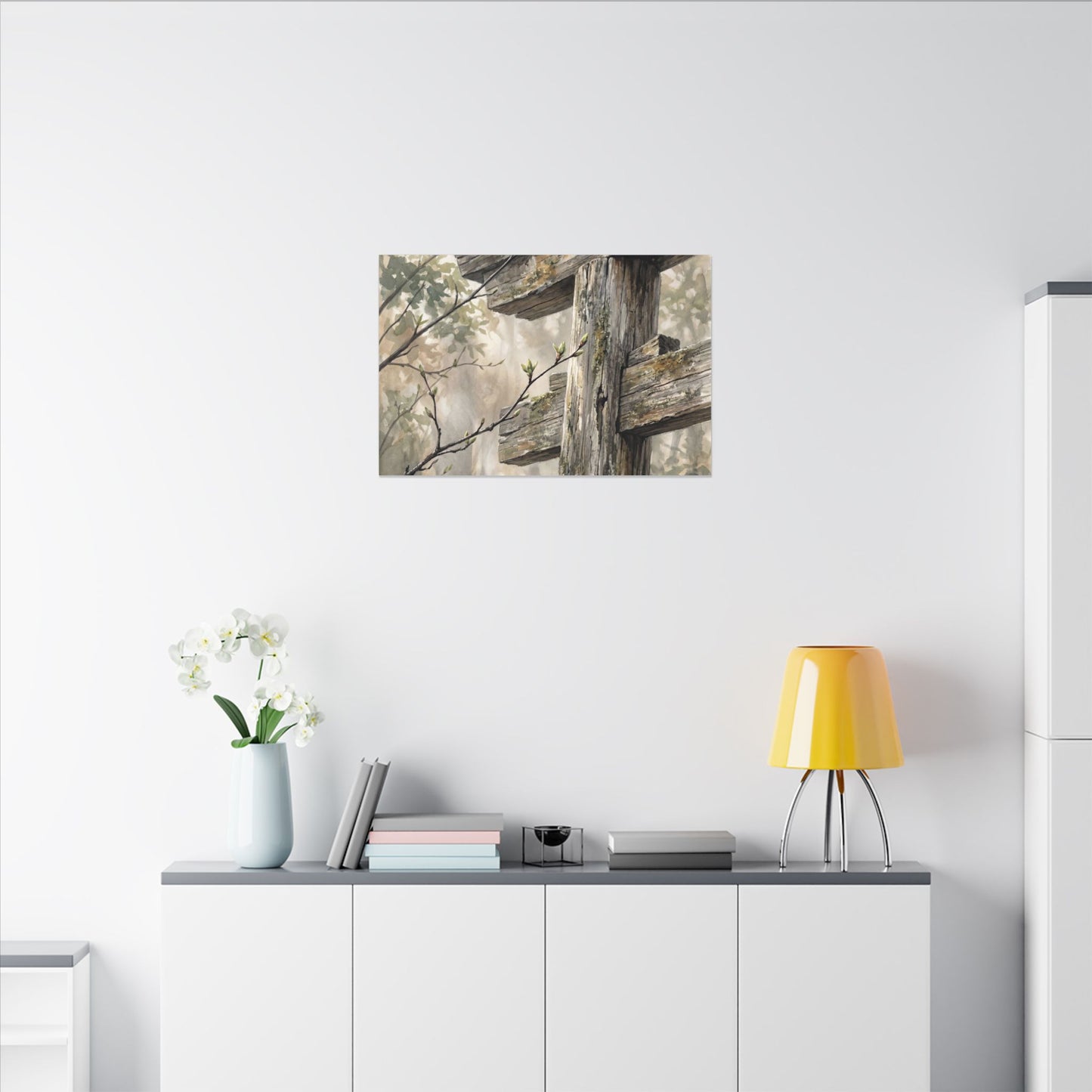 Torii Gate Spring Canvas Art | Japandi Neutral Design