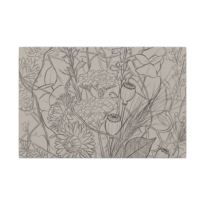Summer Dried Flowers Minimal Line Canvas Art | Elegant Decor
