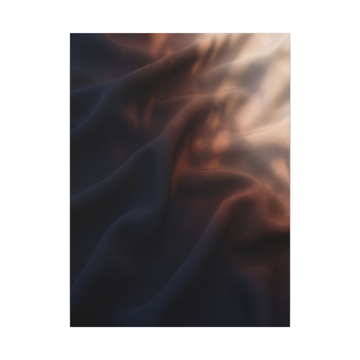 Dark Japandi Silk Drape in Dawn | Shadow Zen Canvas Art