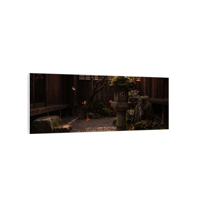 Seijaku Stone Lantern Canvas Art - Dark Japandi Shadow Zen