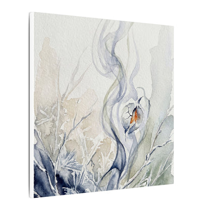Earthy Incense Smoke Canvas Art - Watercolor Japandi