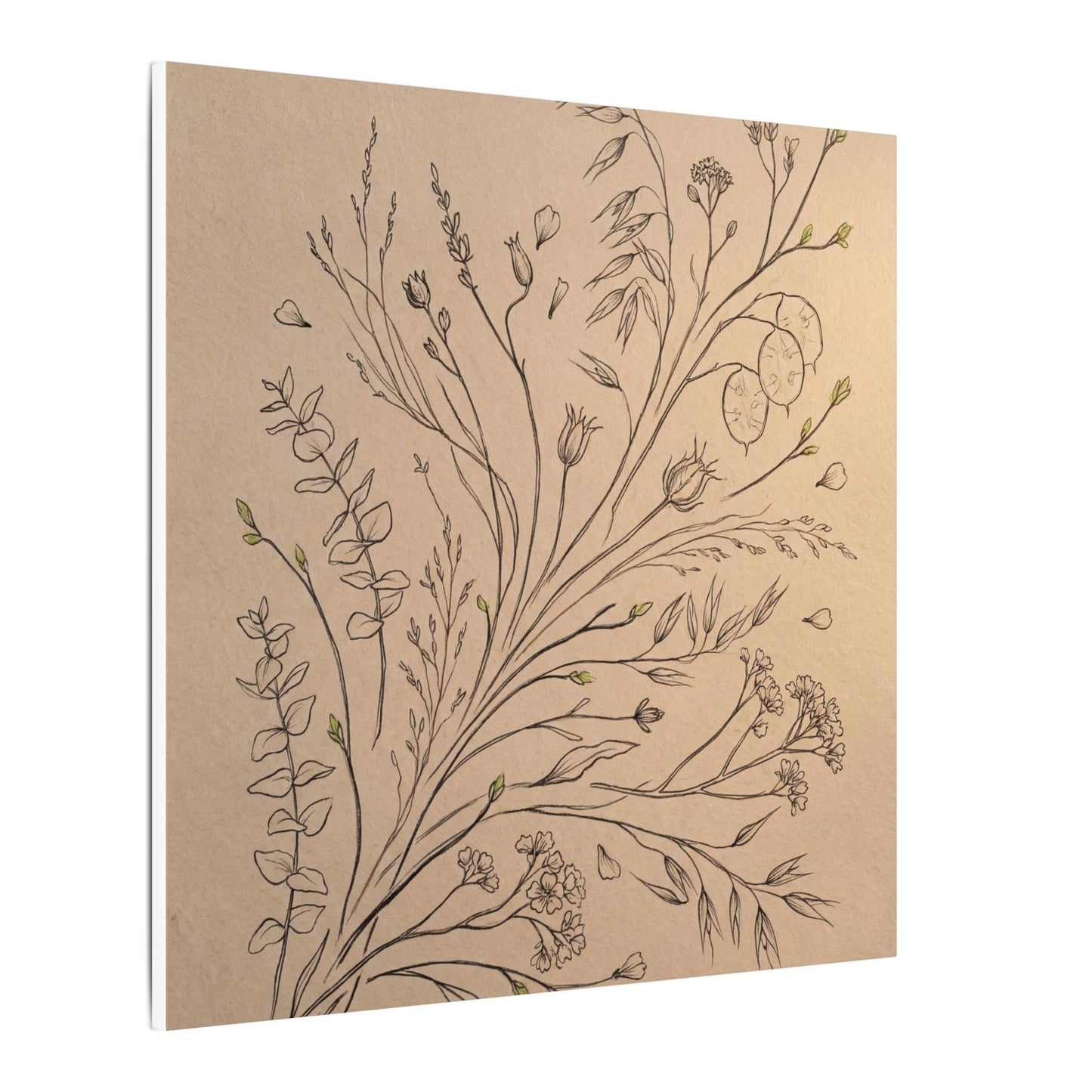 Dried Flowers Canvas Art | Spring Japandi Minimal Line Art
