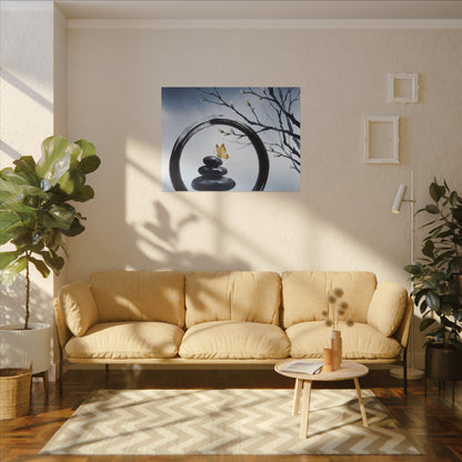 River Stones Spring Canvas Art | Zen Peaceful Design