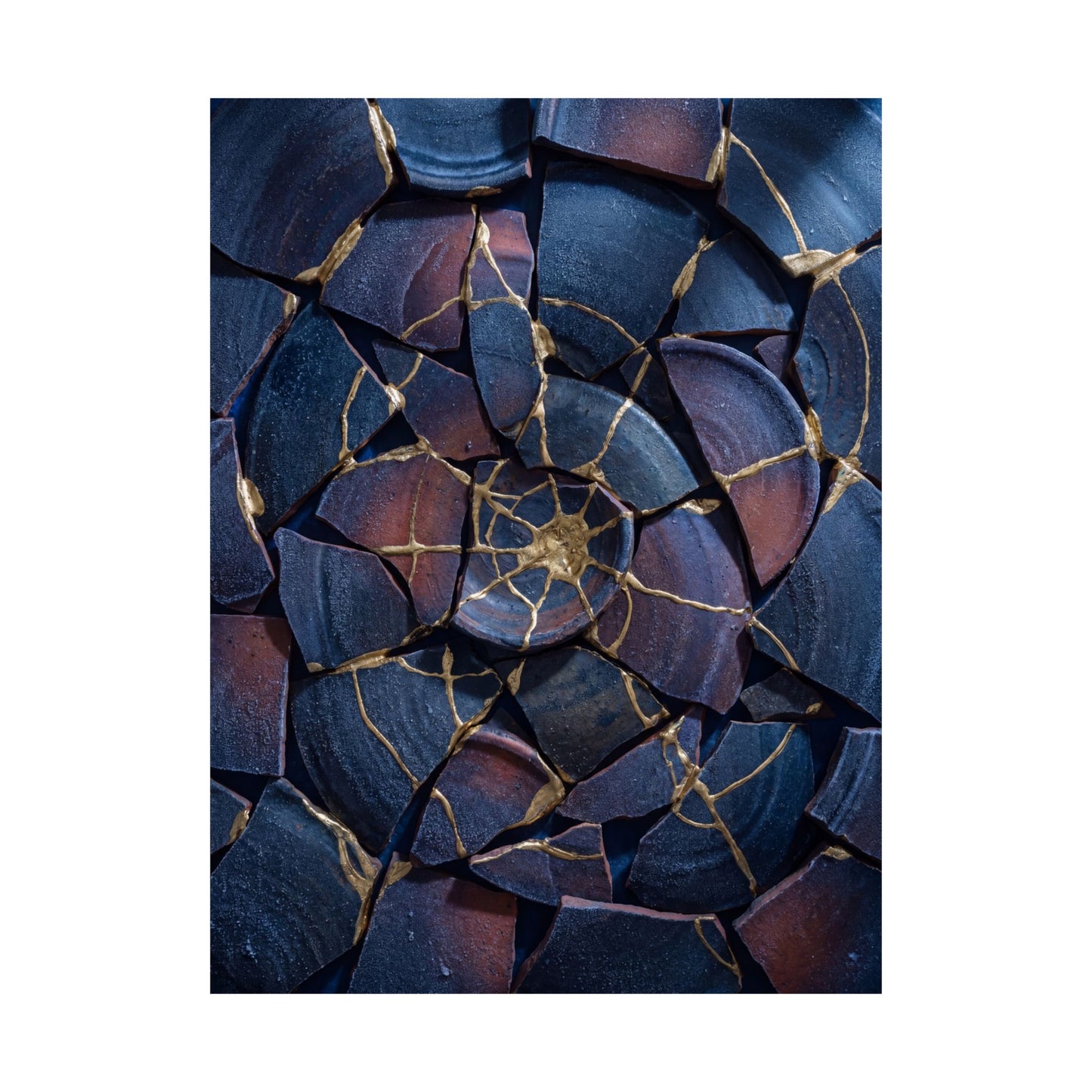 Winter Broken Pottery Gold Repair Wall Art Print | Resilient Decor