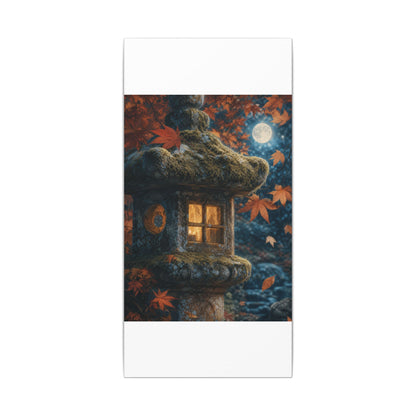 Autumn Stone Lantern Forest Whimsy Canvas Art | Earthy Decor