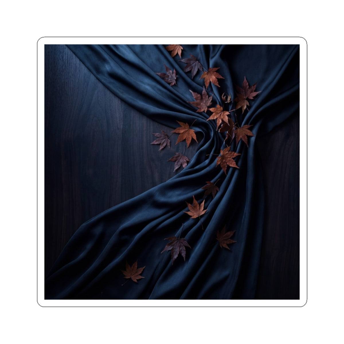 Silk Drape Autumn Sticker | Dark Japandi Bold Design