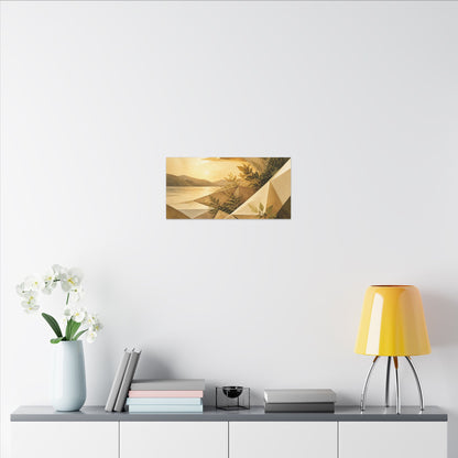 Golden Hour Paper Fold Canvas Art - Japandi Ma