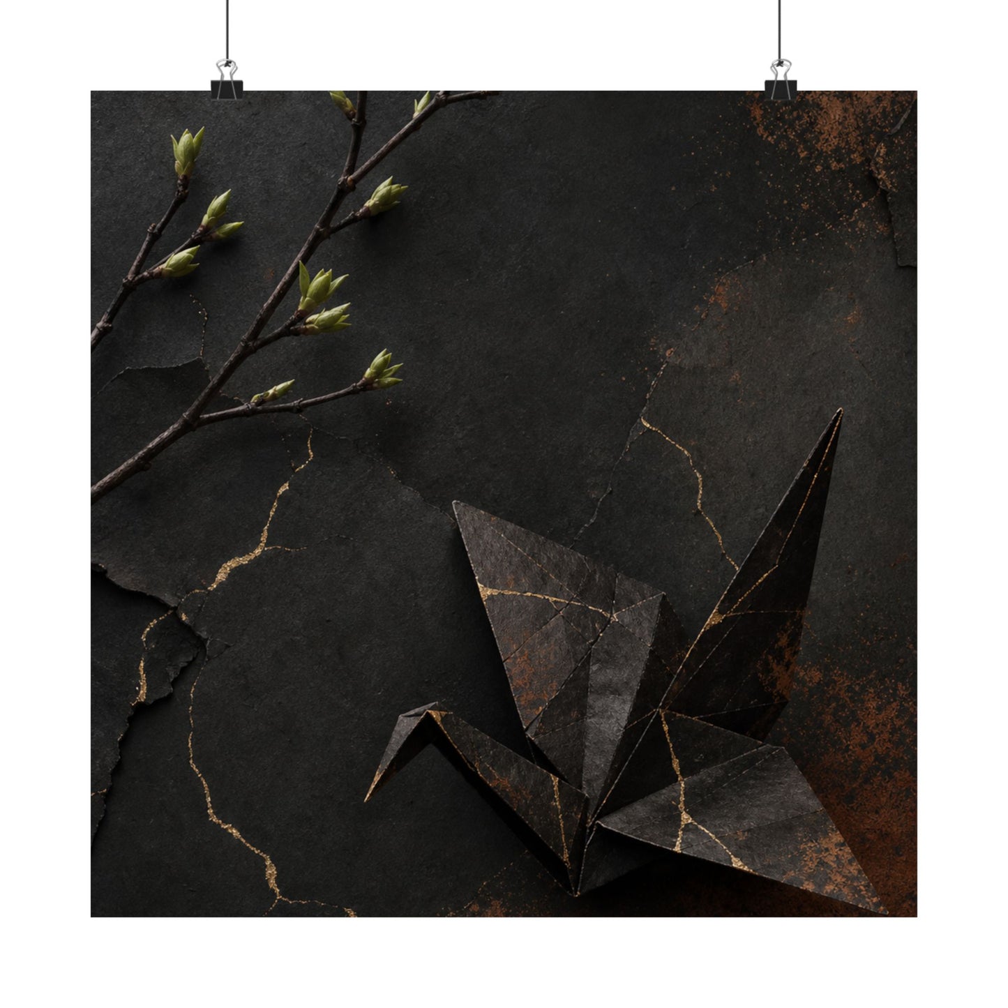 Paper Fold Broken Beauty Wall Art Print | Artful Kintsugi Art