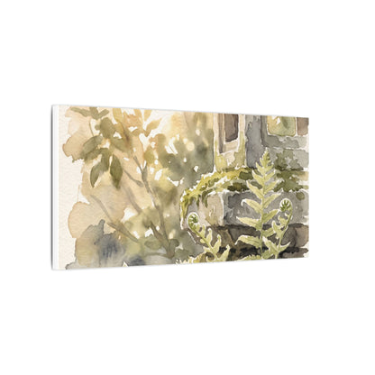 Earthy Stone Lantern Canvas Art - Watercolor Japandi