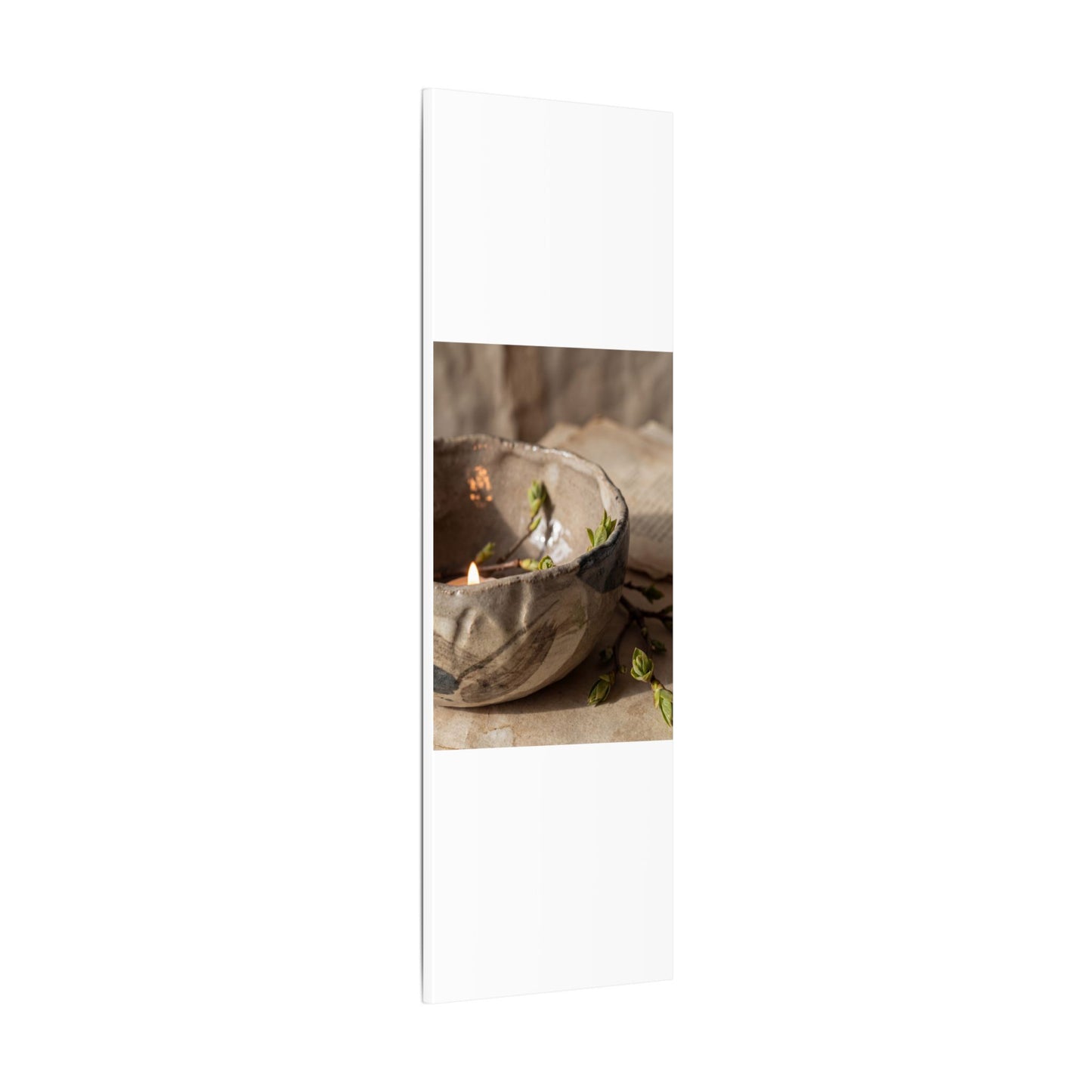 Candlelight Ceramic Bowl Canvas Art - Japandi Ma