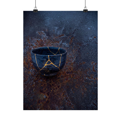 Philosophical Rust Patina Wall Art Print - Gold Repair Kintsugi